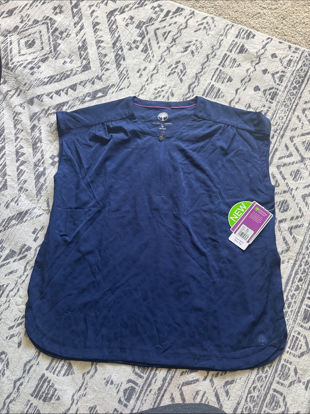 Healing Hands Jayden Navy Blue Short-Sleeve Nurse Top